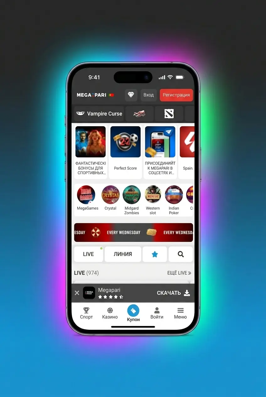 App MegaPari para apostas em ténis no Android e iOS com odds ao vivo e notificações push