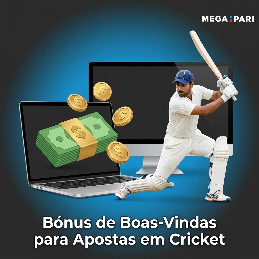 Bónus de boas-vindas MegaPari para apostas em cricket até 300 EUR em 2 depósitos
