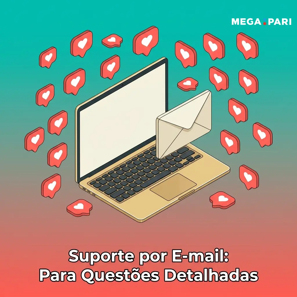 Suporte por e-mail MegaPari para questões detalhadas, disputas e verificações com resposta em 24 a 48 horas úteis