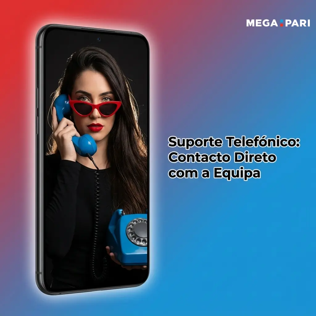 Suporte telefónico MegaPari para contacto direto com equipa de atendimento ao cliente em situações urgentes