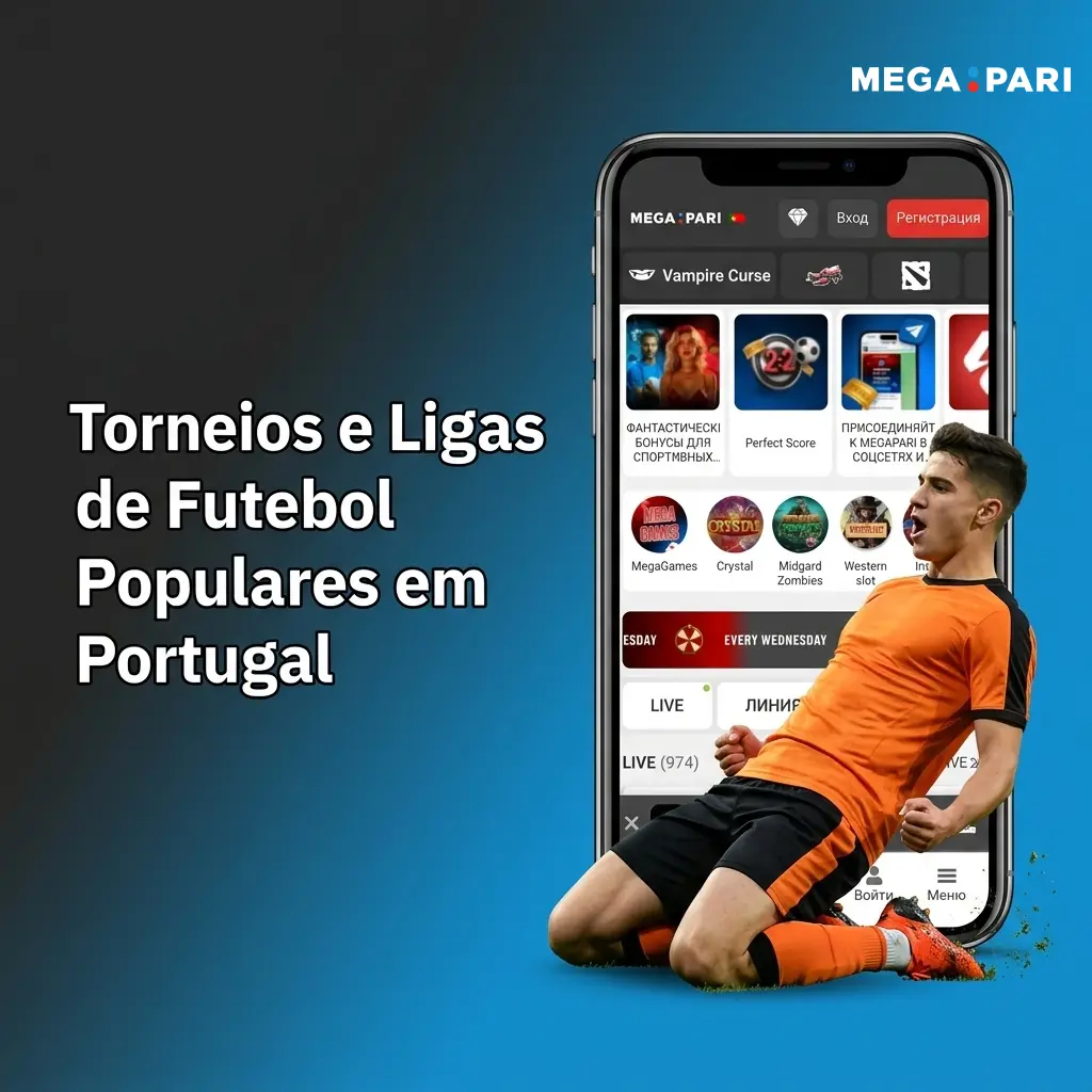 Torneios e ligas de futebol populares em Portugal disponíveis na MegaPari, incluindo Liga Portugal e Champions League