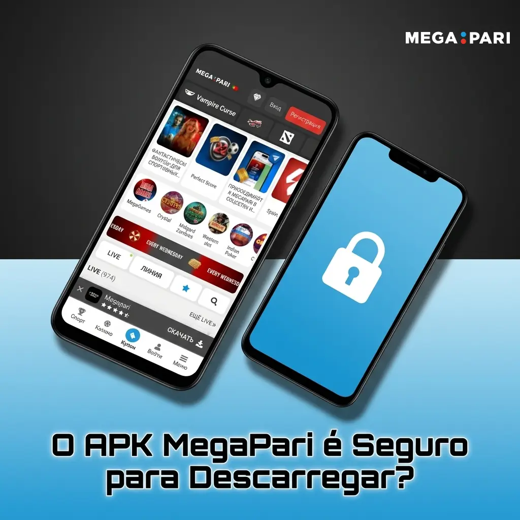 Logotipo MegaPari com escudo de segurança e cadeado SSL, representando proteção de dados e licença Curaçao eGaming