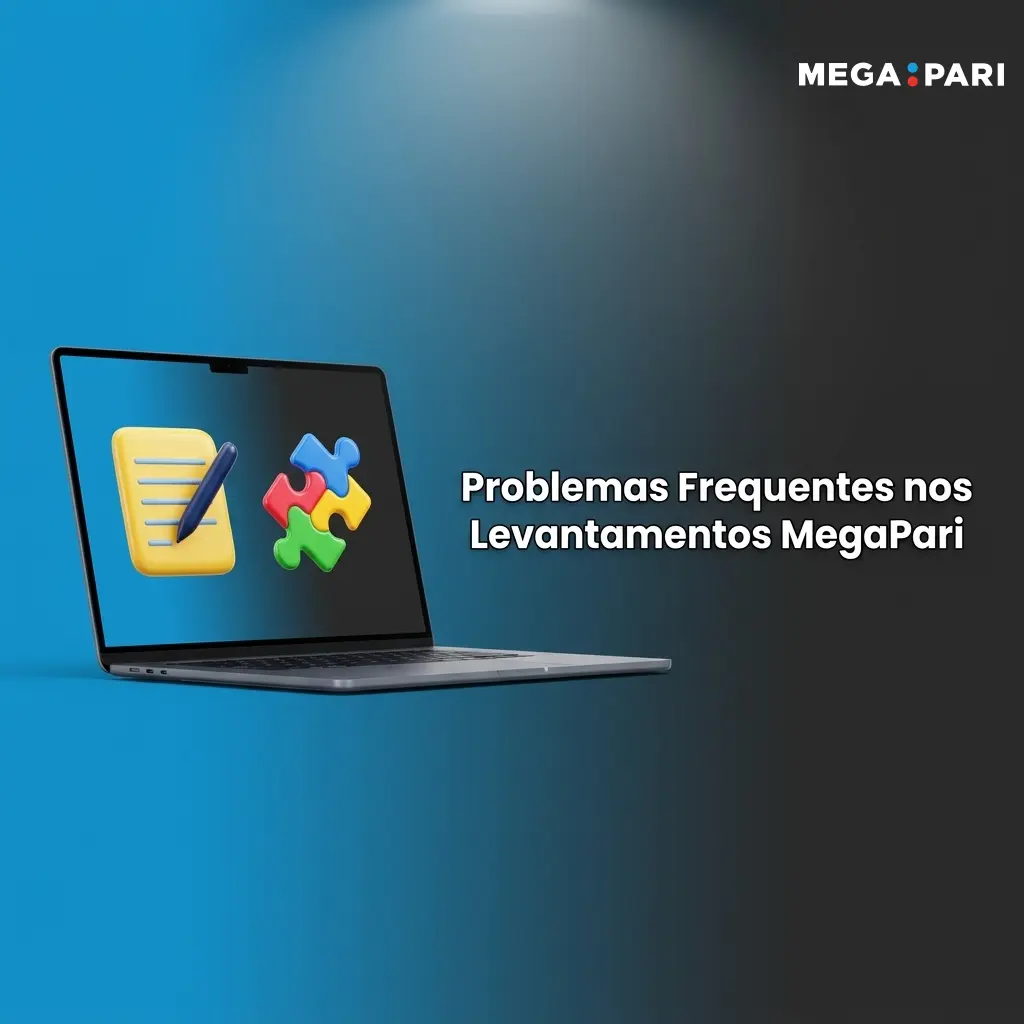 Ícone de alerta com lista de problemas frequentes em levantamentos MegaPari e respetivas soluções