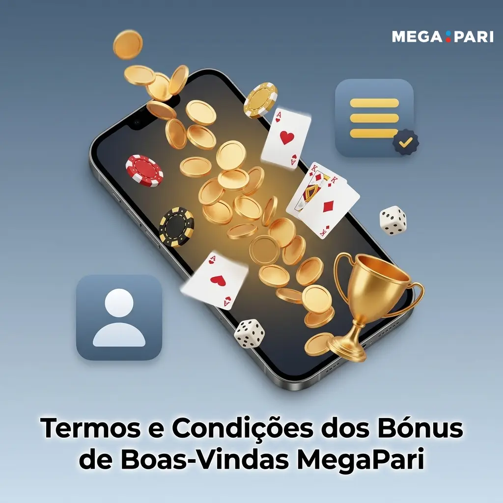 Termos e condições dos bónus de boas-vindas MegaPari com requisitos de apostas e regras de elegibilidade
