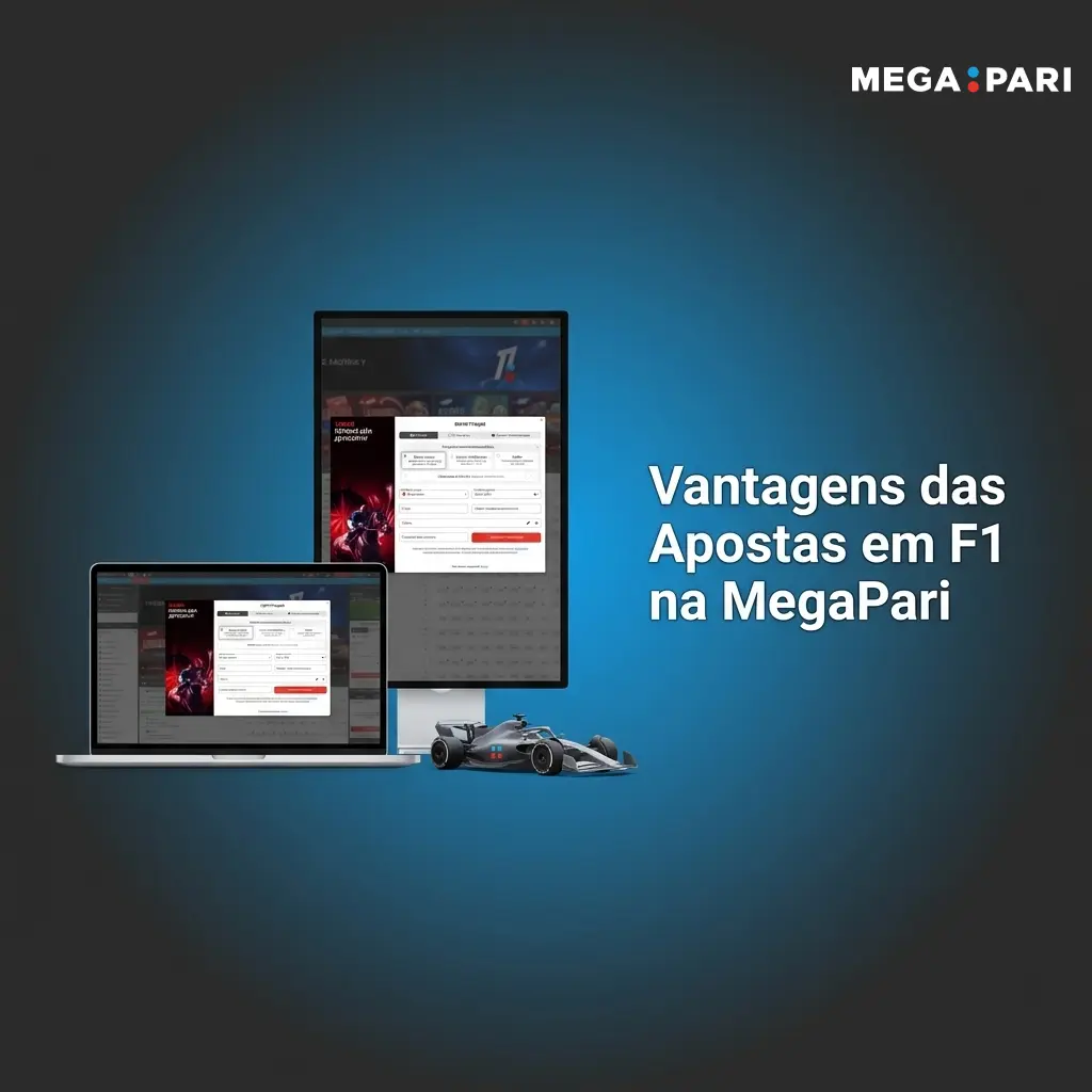 Interface MegaPari com mercados de apostas em Fórmula 1, odds e opções de apostas ao vivo para o campeonato F1