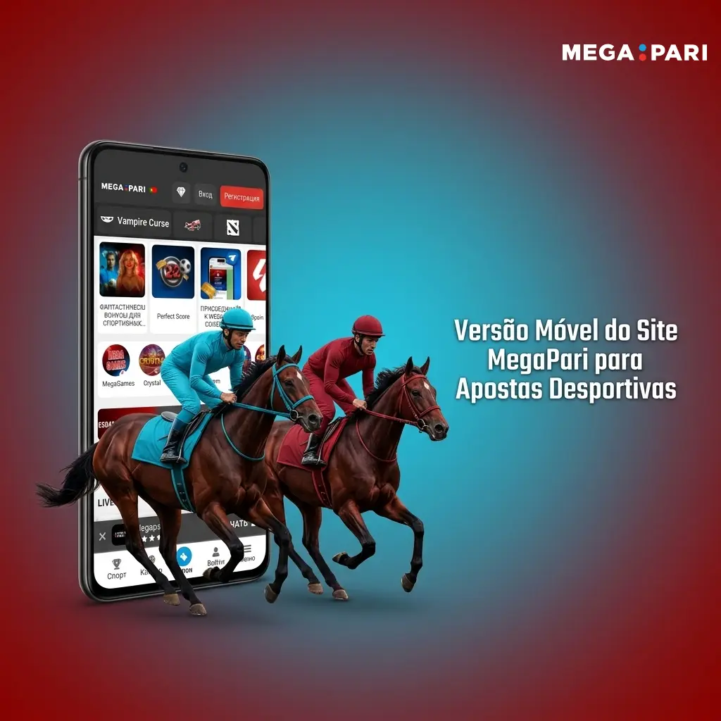 Site móvel MegaPari para apostas desportivas acessível em qualquer browser de smartphone ou tablet