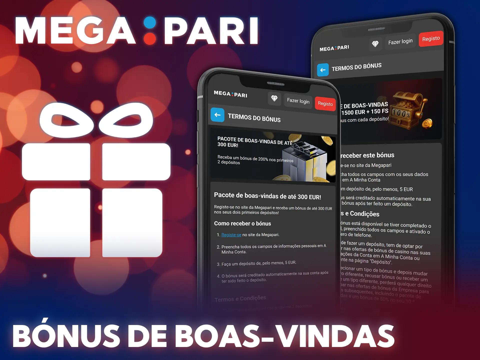 Regista-te na aplicação MegaPari e aproveita o teu bónus inicial.
