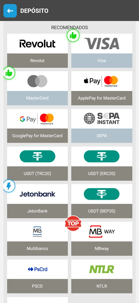 Faz um depósito seguro na app MegaPari para apostar hoje.