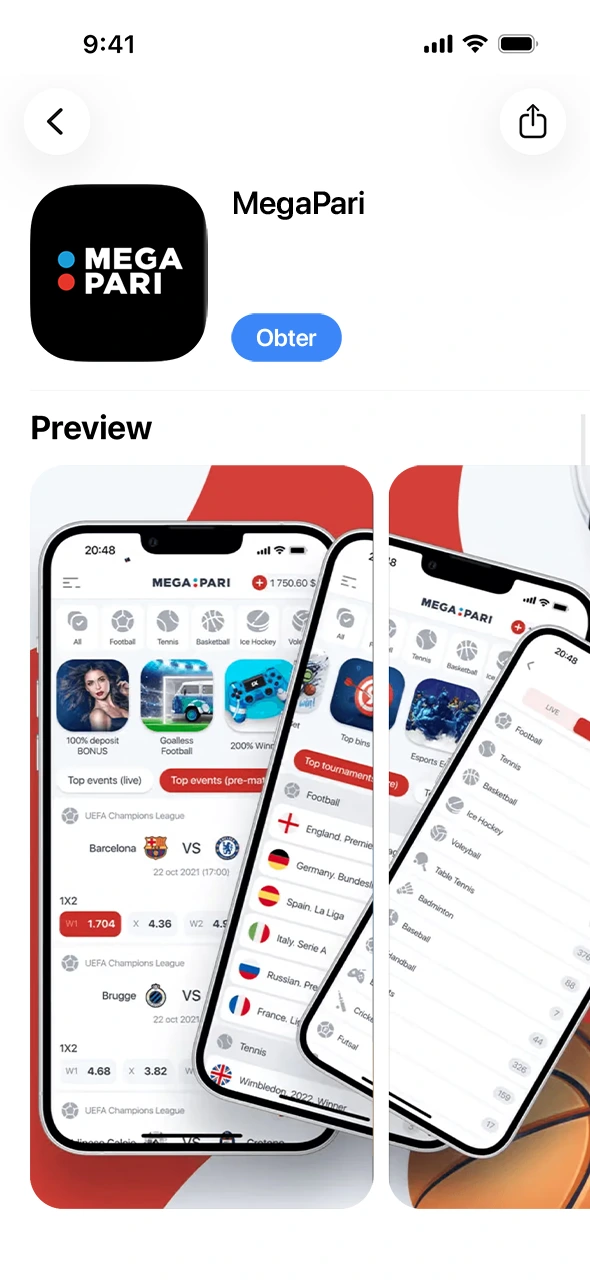 Abre a loja do teu ios para obteres a aplicação MegaPari.