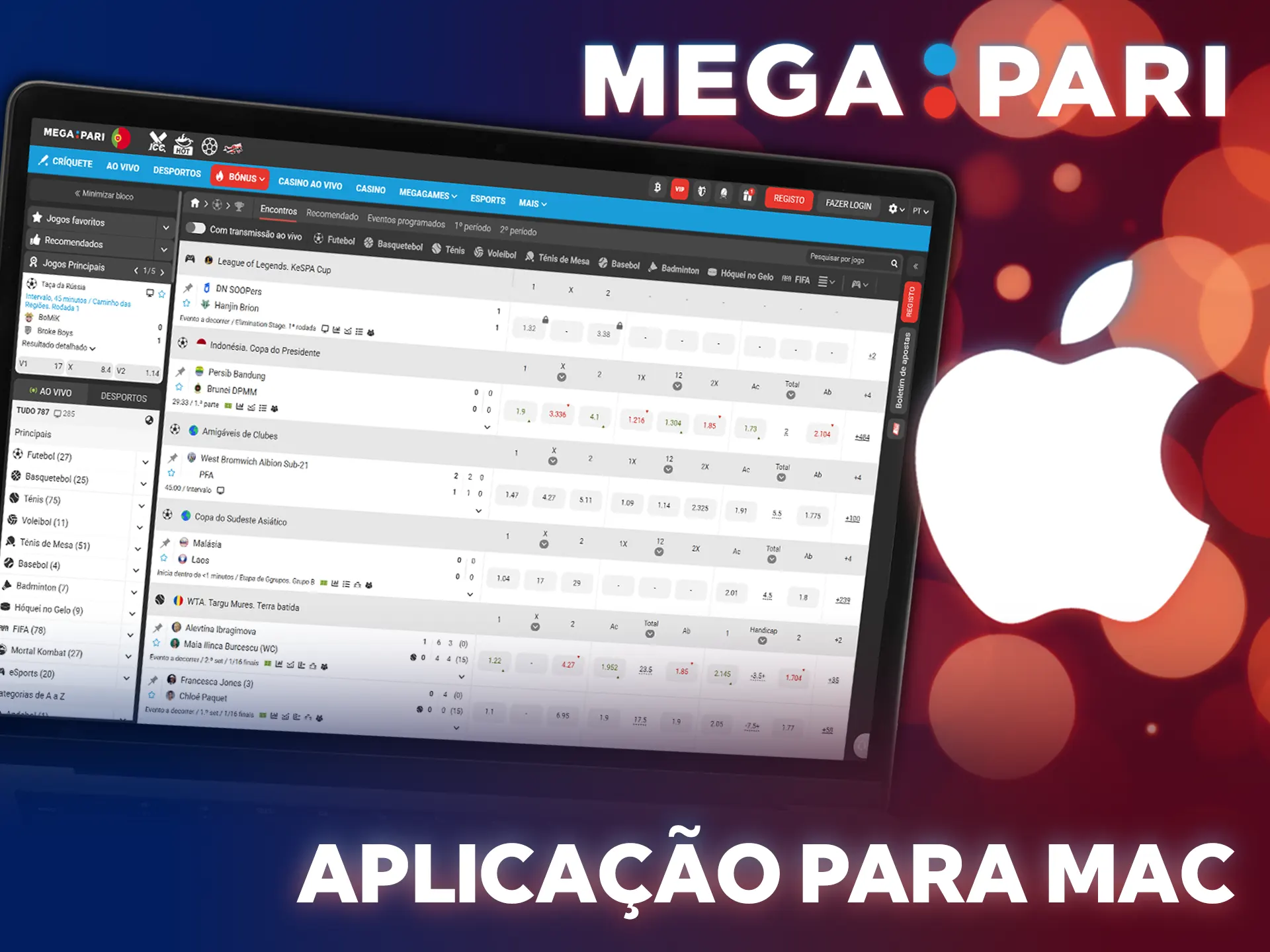 Instala a aplicação para PC da MegaPari facilmente no teu Mac.