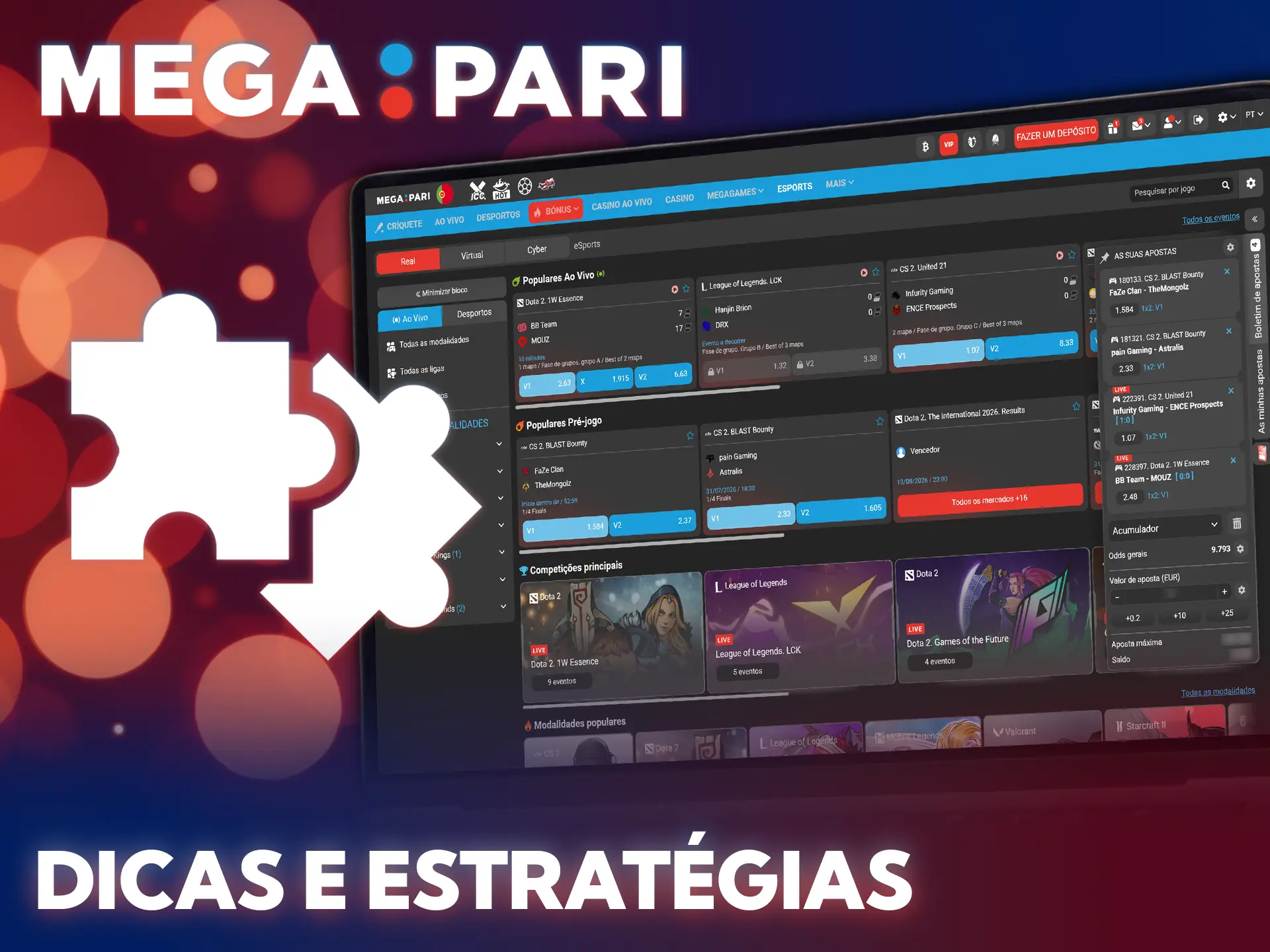 Aplica as melhores táticas para vencer nas apostas esports da MegaPari.