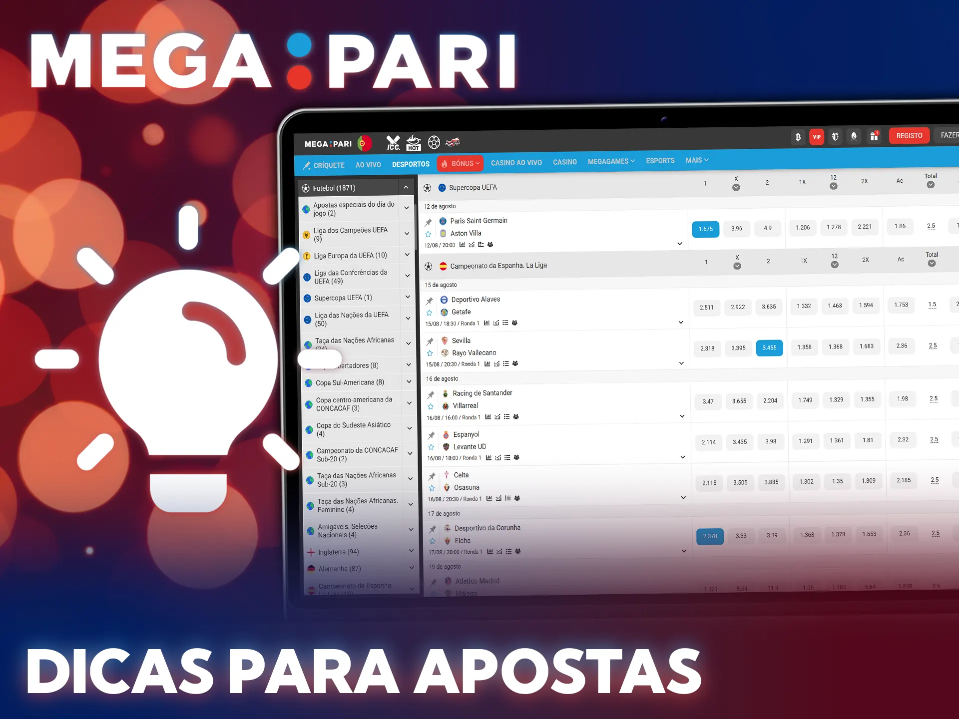 Aplique as nossas dicas de futebol e vença na MegaPari.