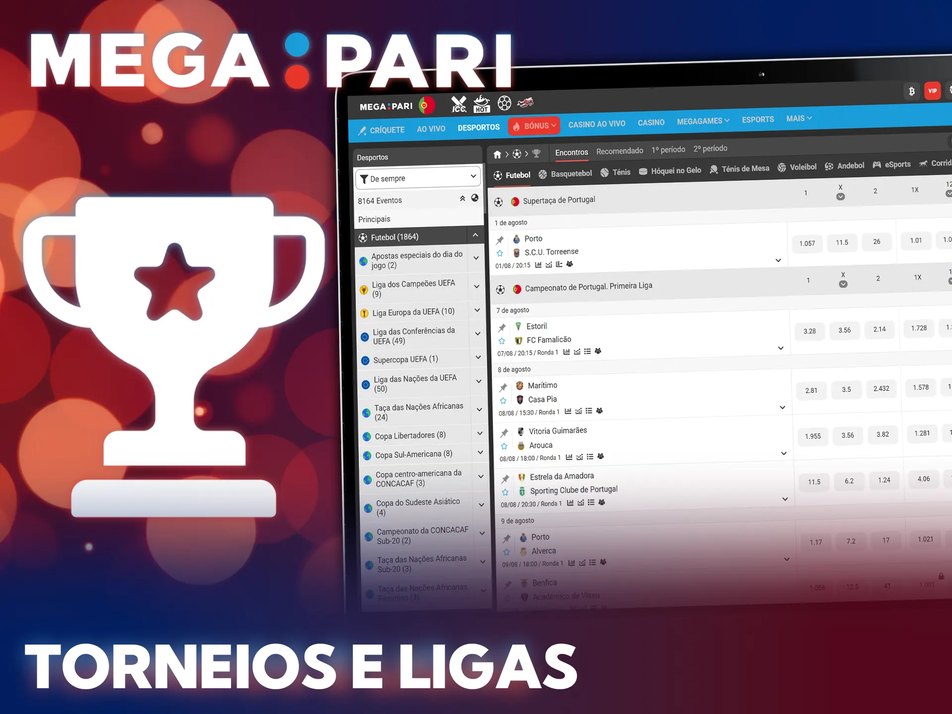 Aposte nas melhores competições de futebol diretamente pelo site da MegaPari.