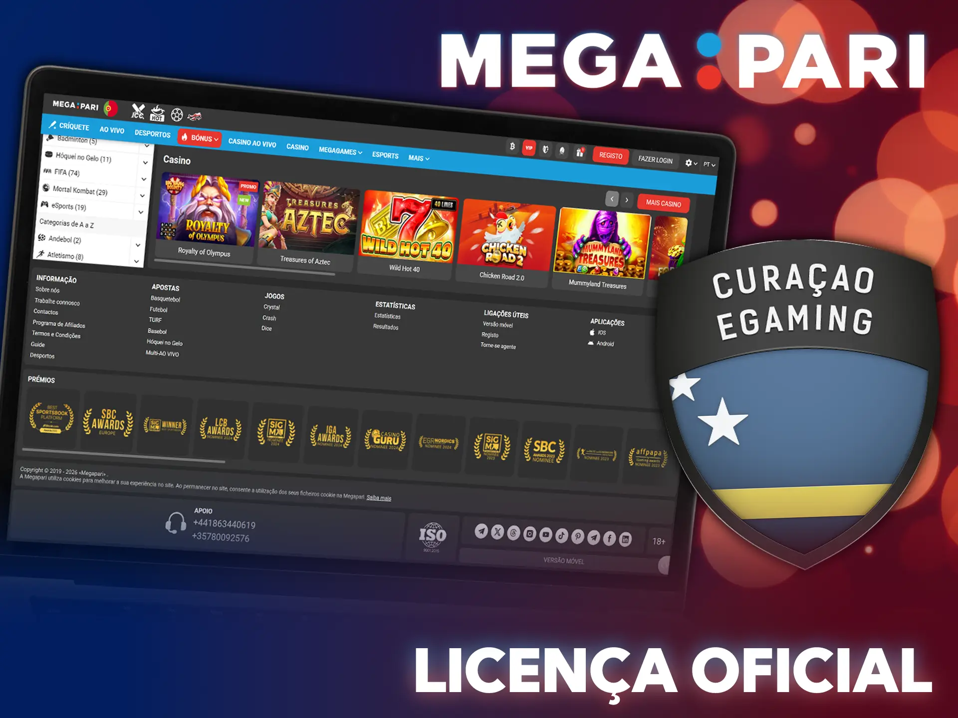 Aposte com total segurança através da licença oficial do MegaPari.