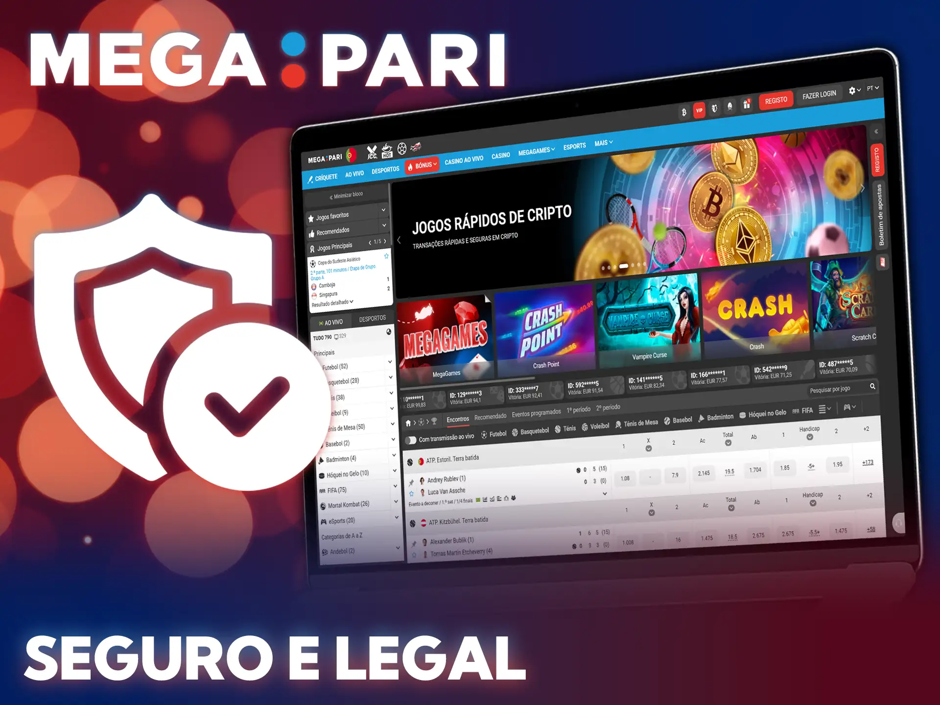Confirme a segurança do MegaPari e aposte de forma totalmente legal.