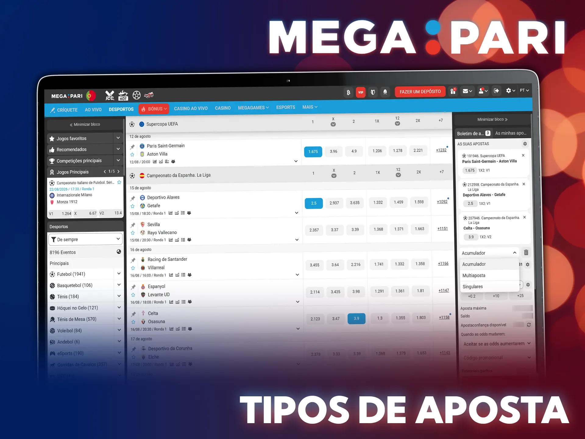 Explore os diferentes tipos de apostas para maximizar lucros no MegaPari.