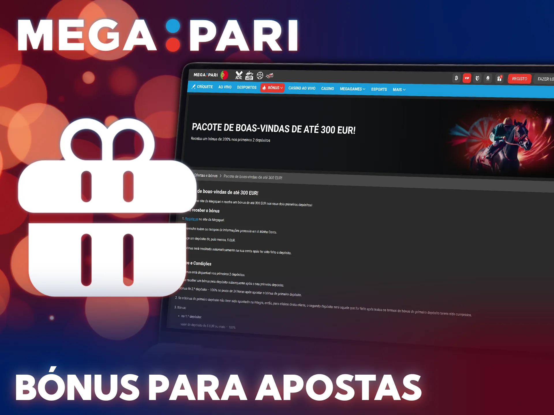 Resgate o bónus da MegaPari para começar a fazer apostas MMA.