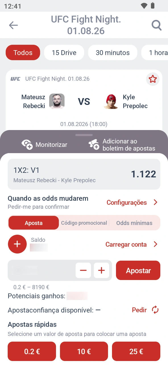 Conclua o seu boletim na app MegaPari ao apostar em MMA.