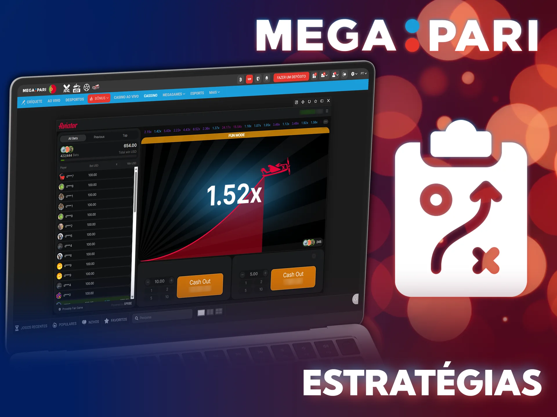 Aplique táticas vencedoras durante as suas partidas de Aviator na MegaPari.