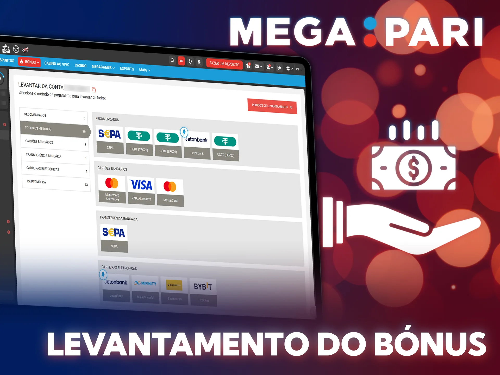 Faça apostas na MegaPari e levante o seu bónus de boas-vindas.