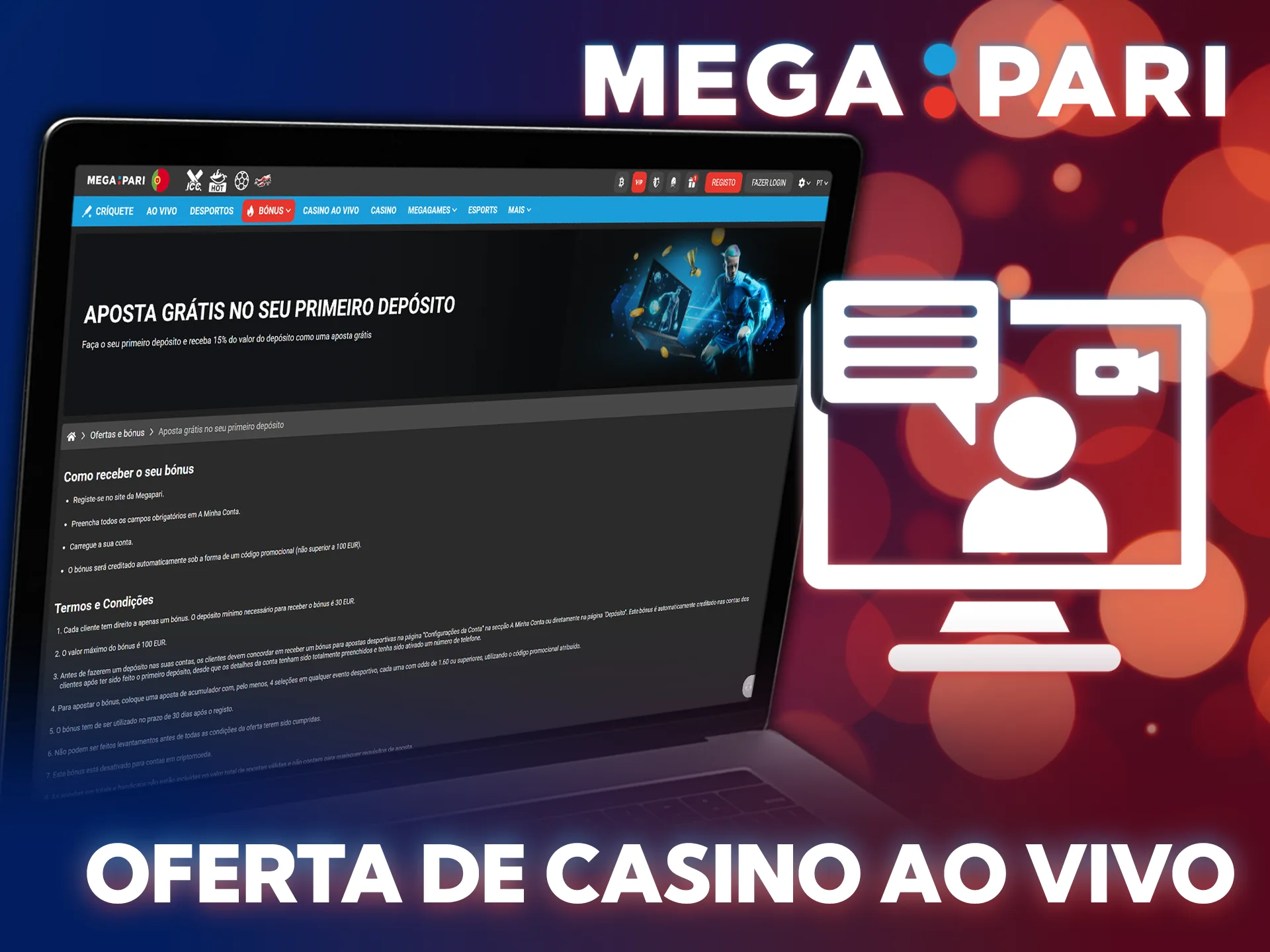Agarre o bónus especial para o casino ao vivo MegaPari.