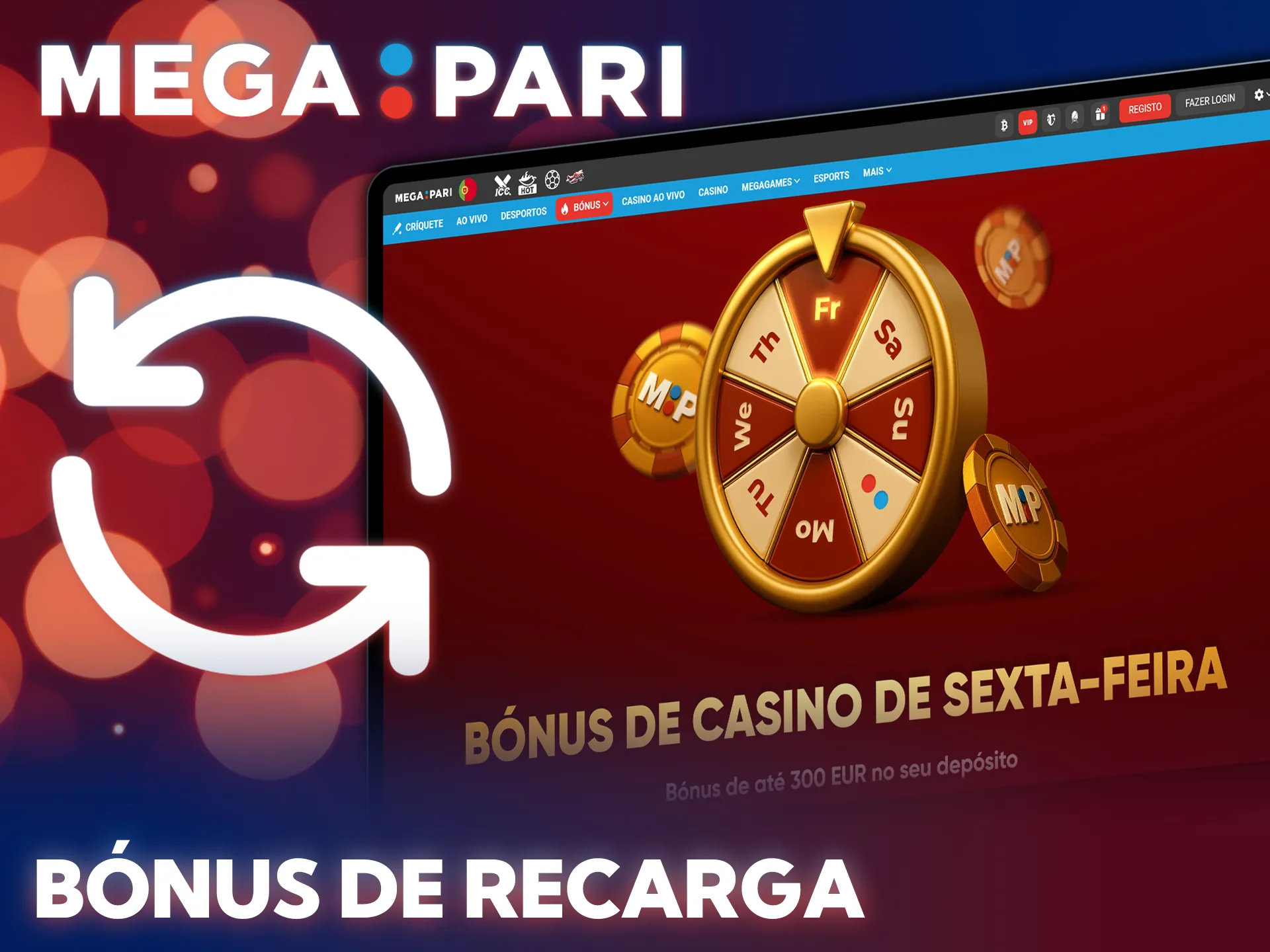 Ative o fantástico bónus de recarga no casino oficial MegaPari.