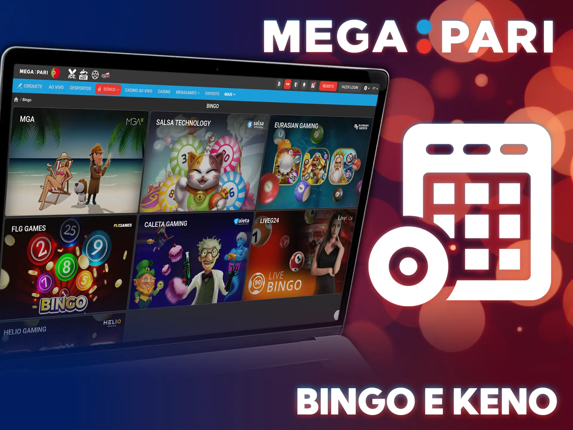 Preencha as cartelas nestes divertidos jogos de bingo no casino MegaPari.