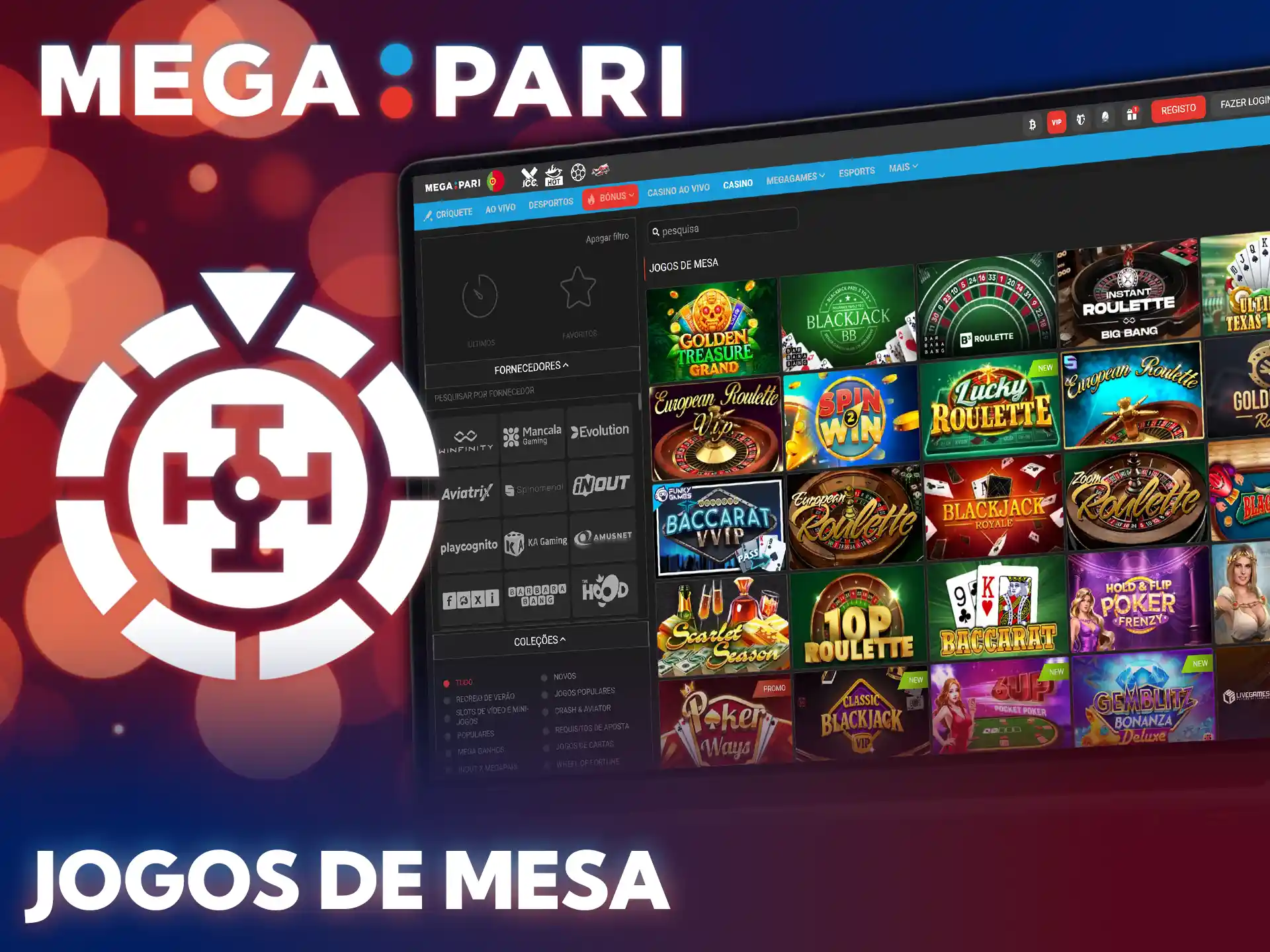 Faça as suas apostas nestes clássicos jogos do casino MegaPari.