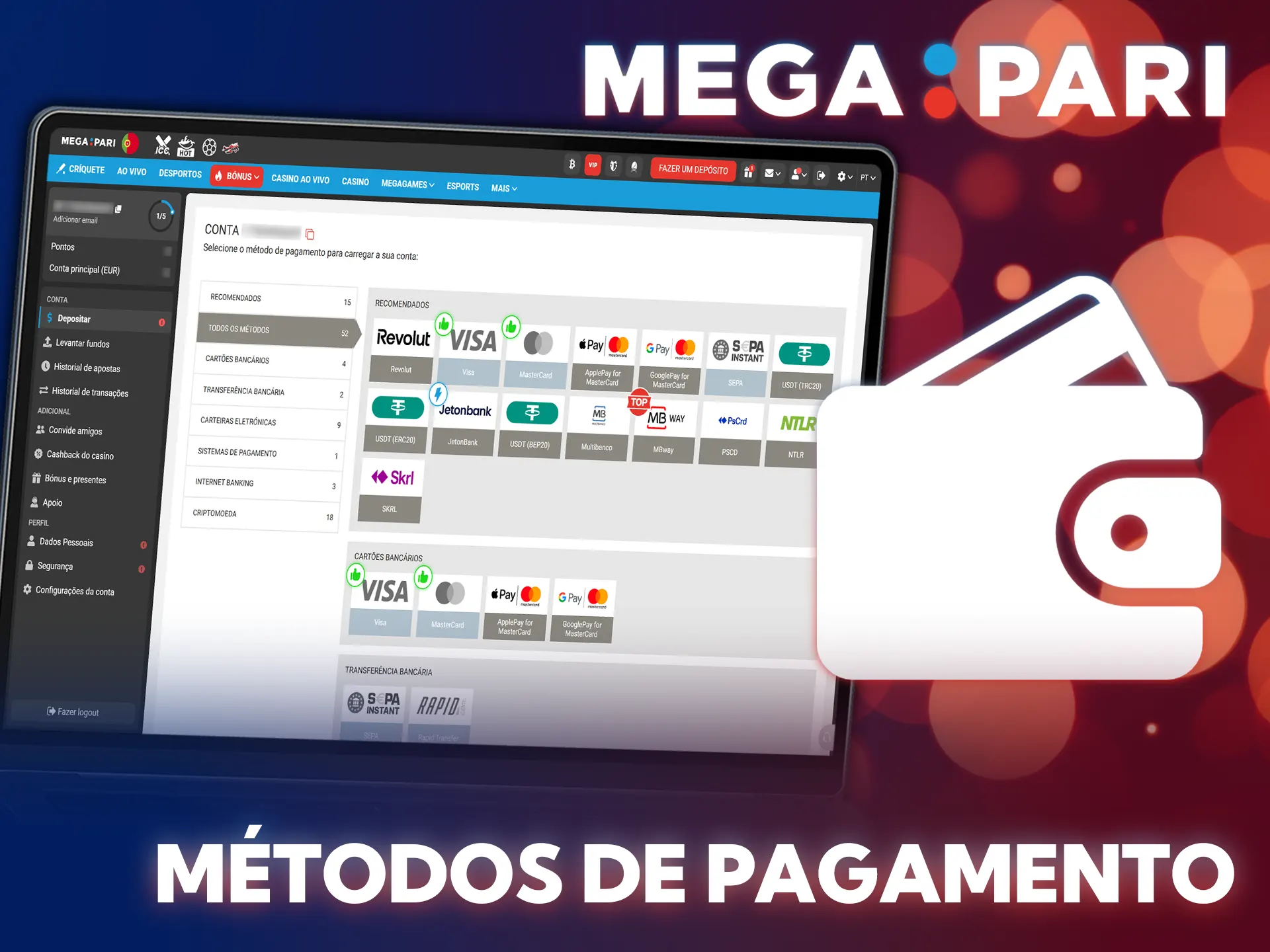 Descubra as opções mais escolhidas para efetuar um depósito seguro na MegaPari.