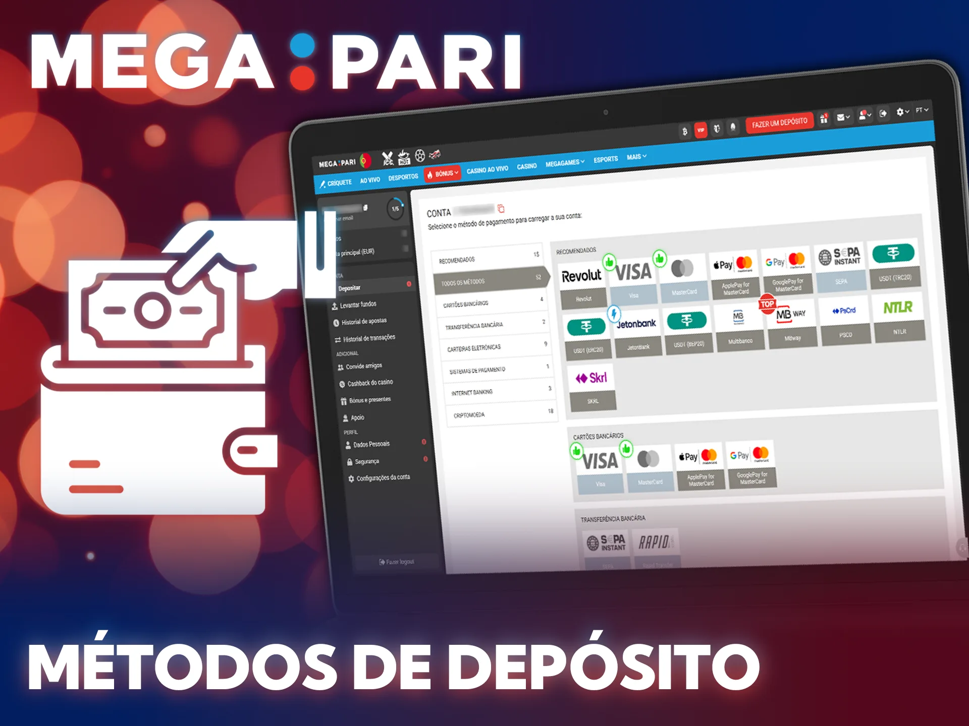 Descubra os métodos de pagamento mais populares da MegaPari em Portugal.