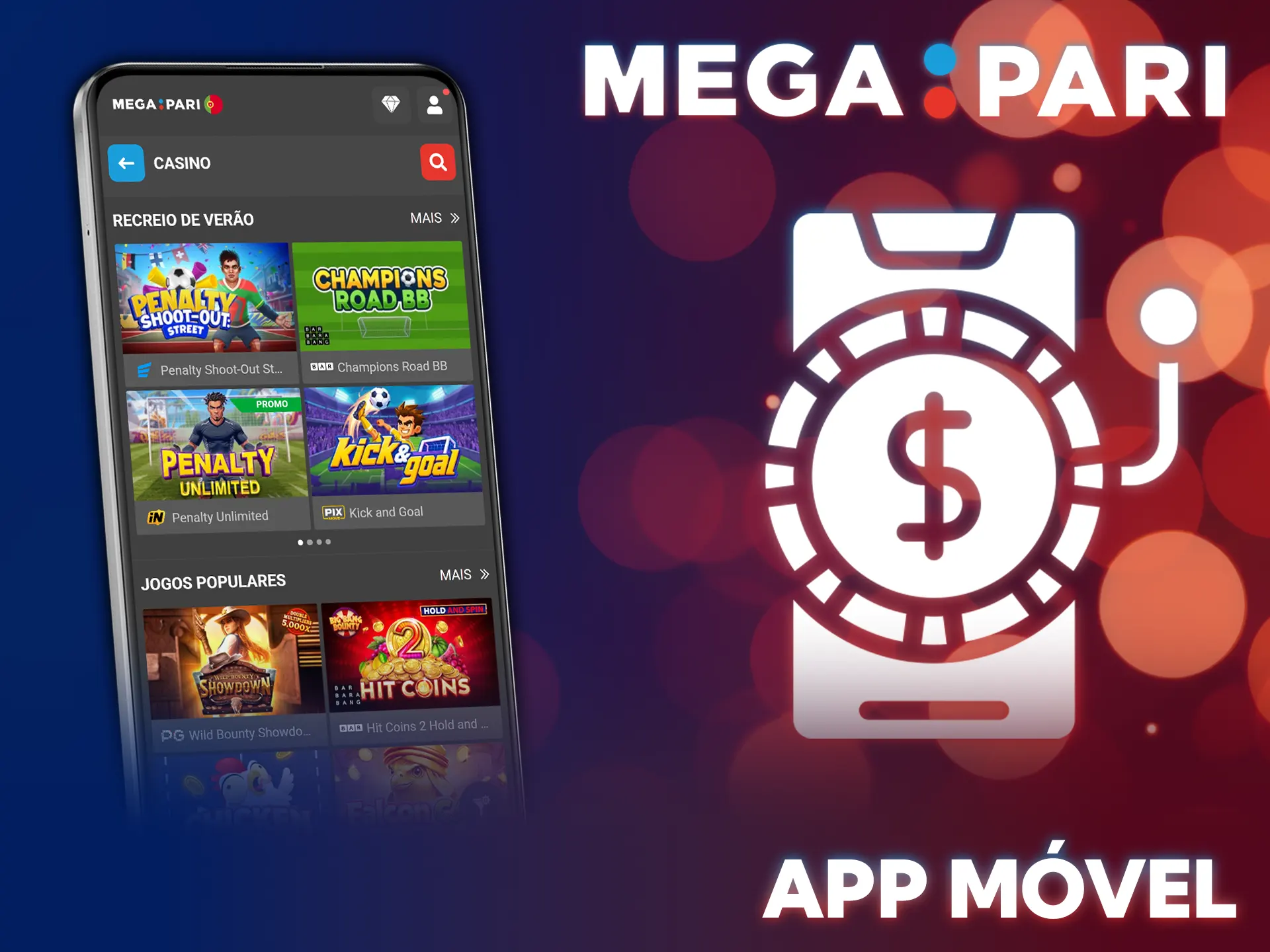 Instale a app oficial da MegaPari em Portugal para jogar slots.