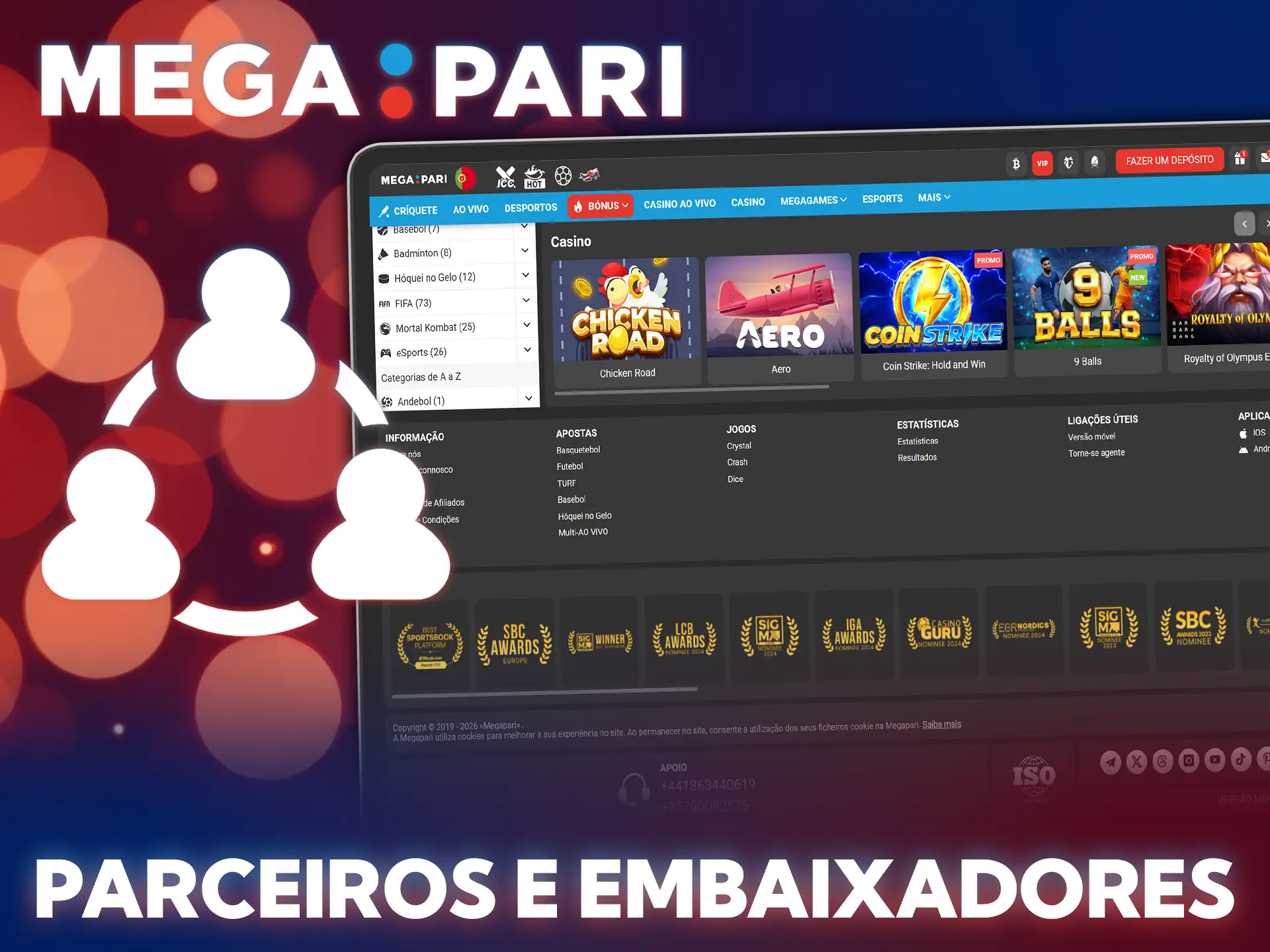 Confira os parceiros na página sobre nós e junte-se à MegaPari.